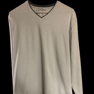 Gianni Marcelo White   pullover dressy long sleeve shirt Medium